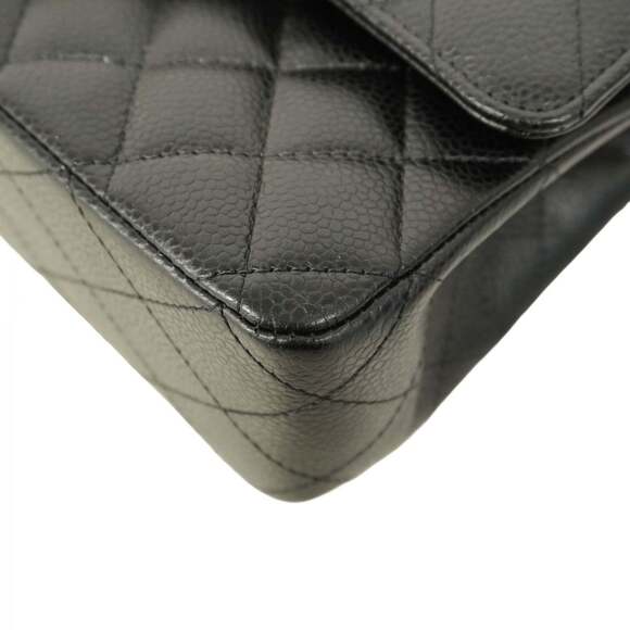 Chanel Matelasse Shoulder Bag with Double Flap and Chain, Caviar Skin, Black,... - Picture 6 of 10